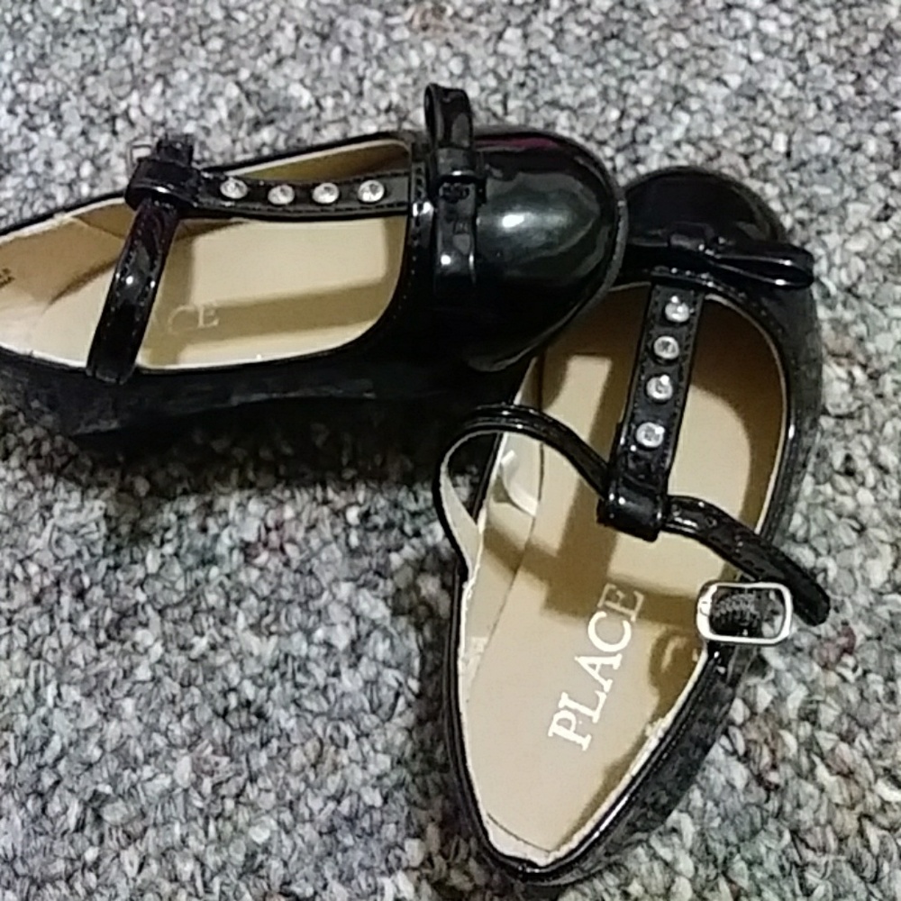 Black studded toddler dress shoes